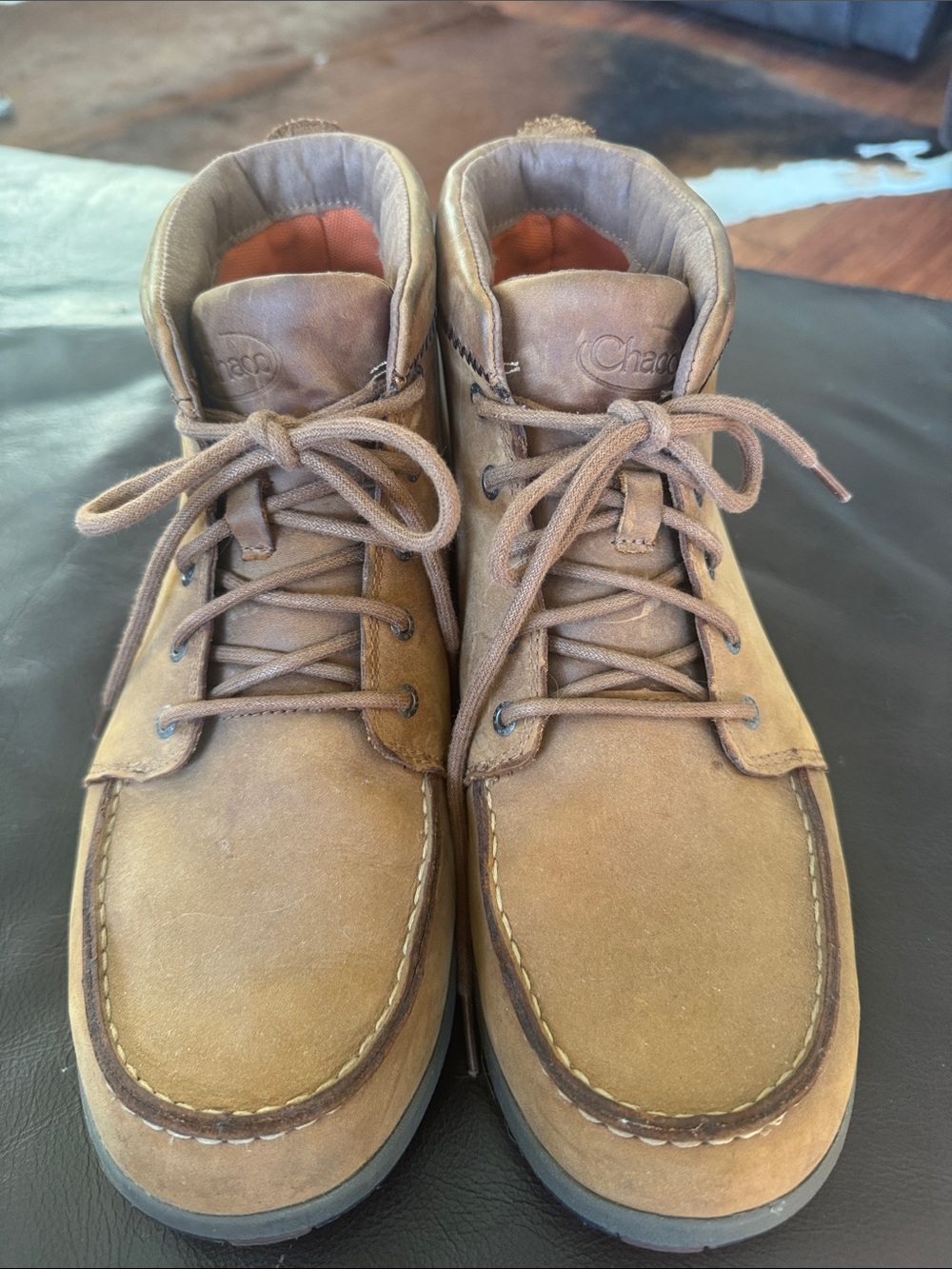 Chaco Tan Brown Leather Lace-Up Boots